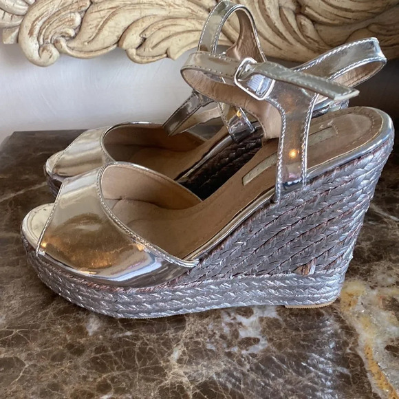 Chrome open toe platform sandals - Picture 1 of 4